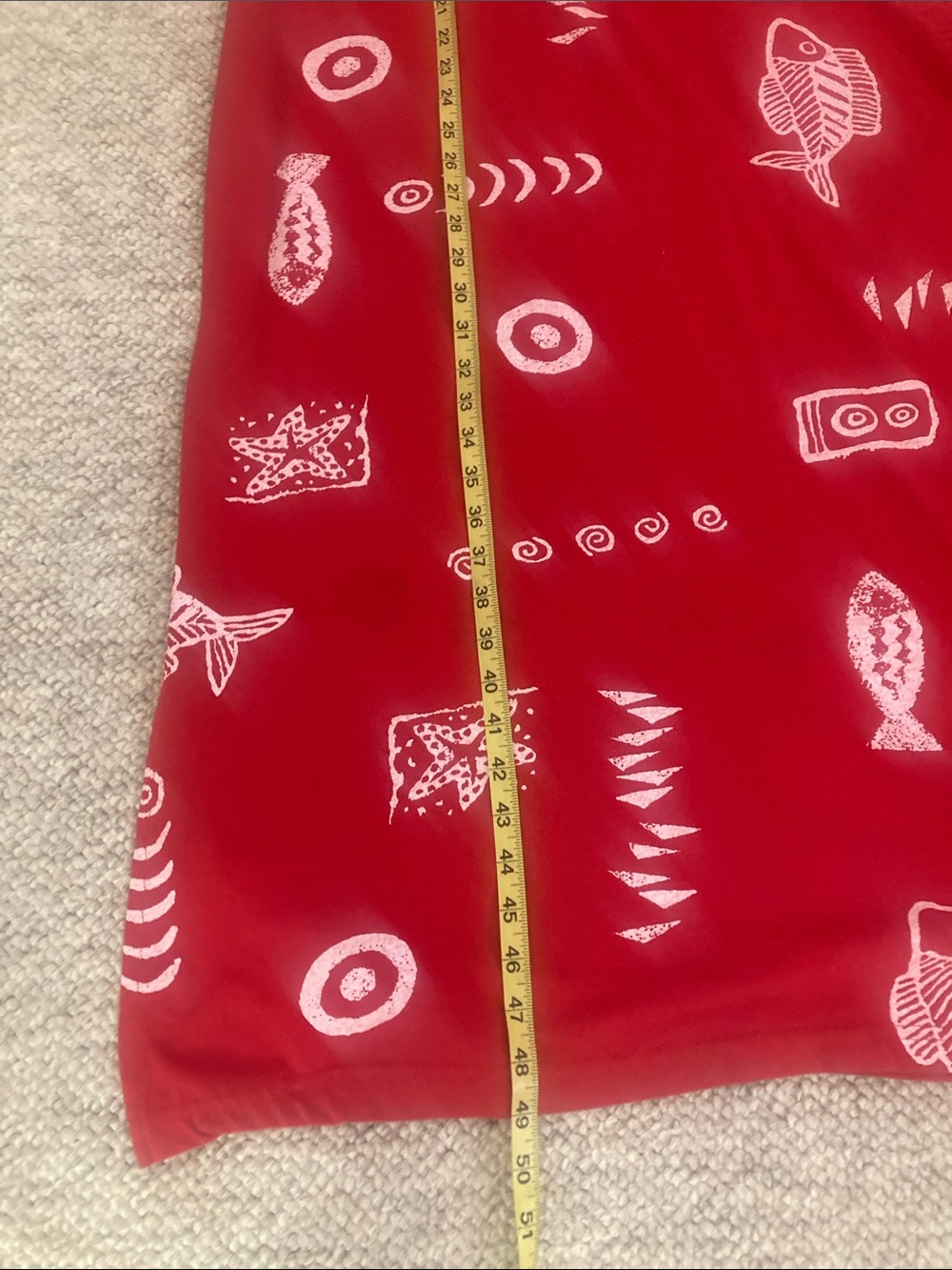 Exist Red Sleeveless Maxi Dress with White Fish Motif Size XL - Picture 5 of 7